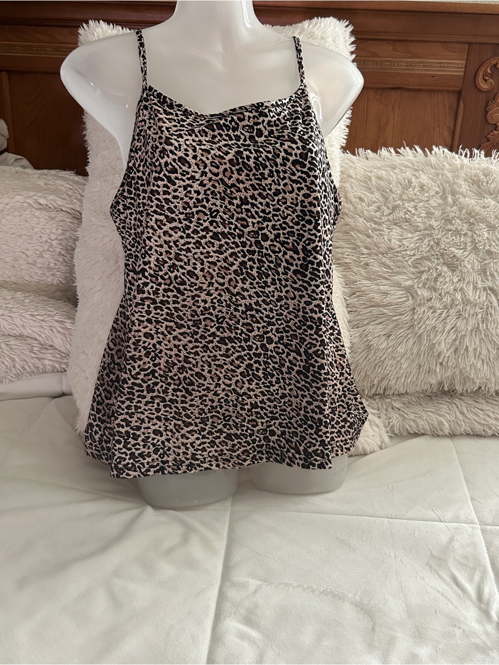Leopard Print Tank Top in Brown and Black SZ XL